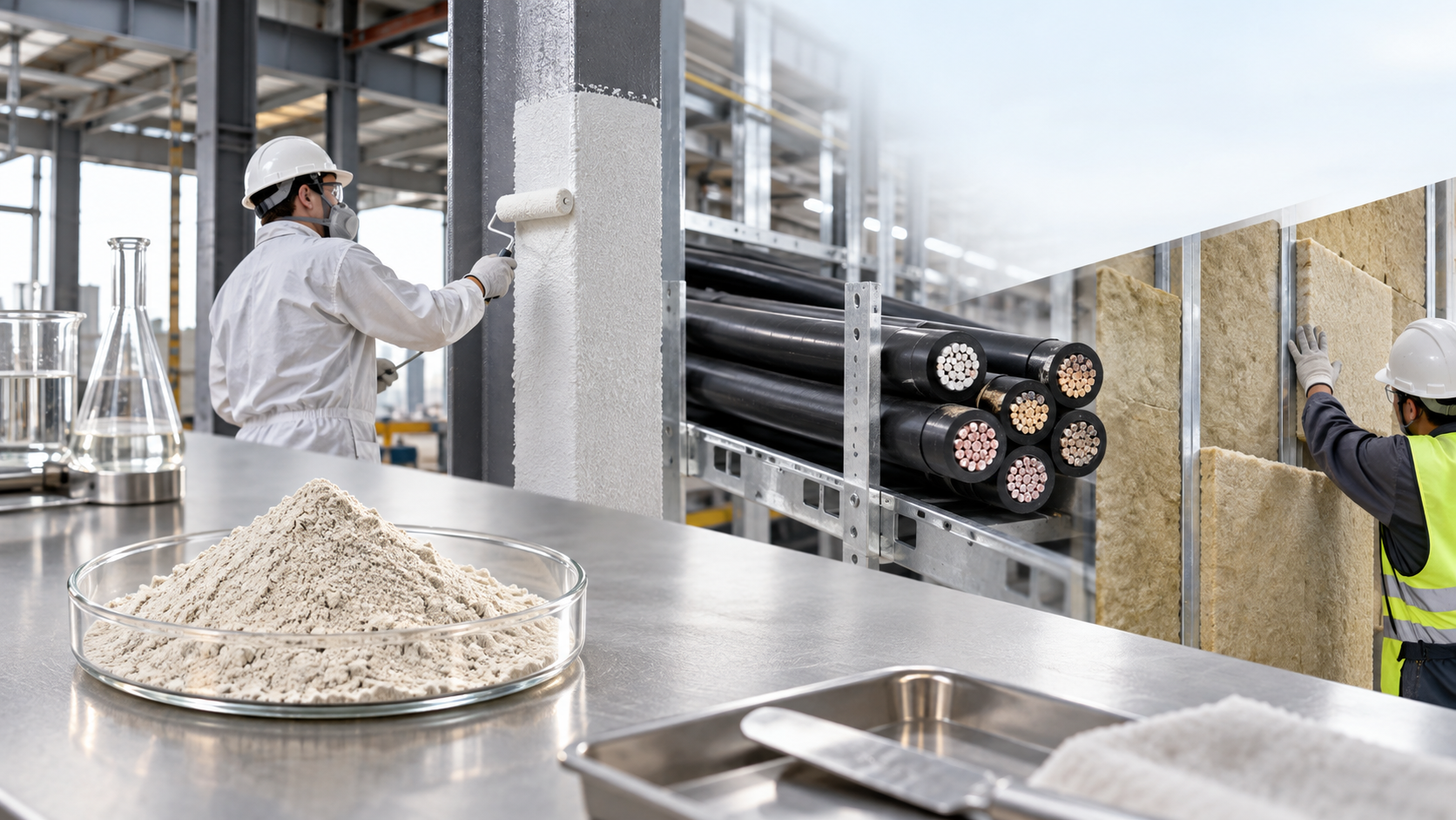 Bentonite as a mineral synergist in flame-retardant coating and polymer formulations