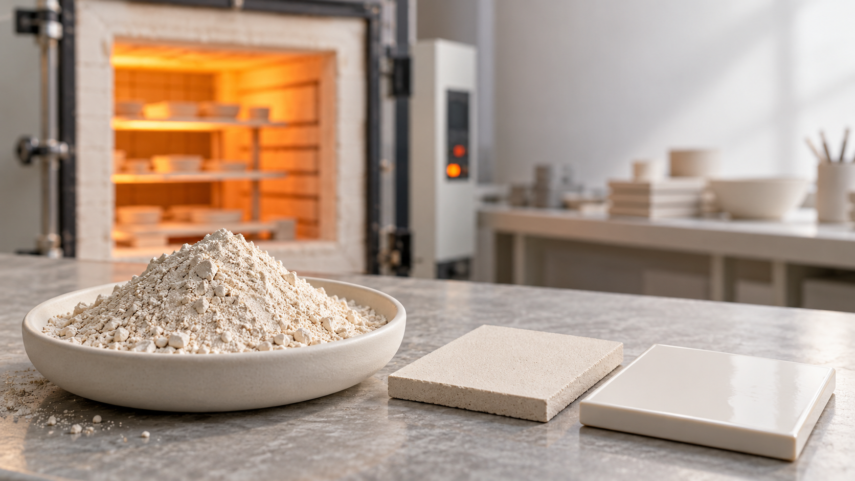 Fine ceramic-grade bentonite powder prepared for a ceramic body formulation